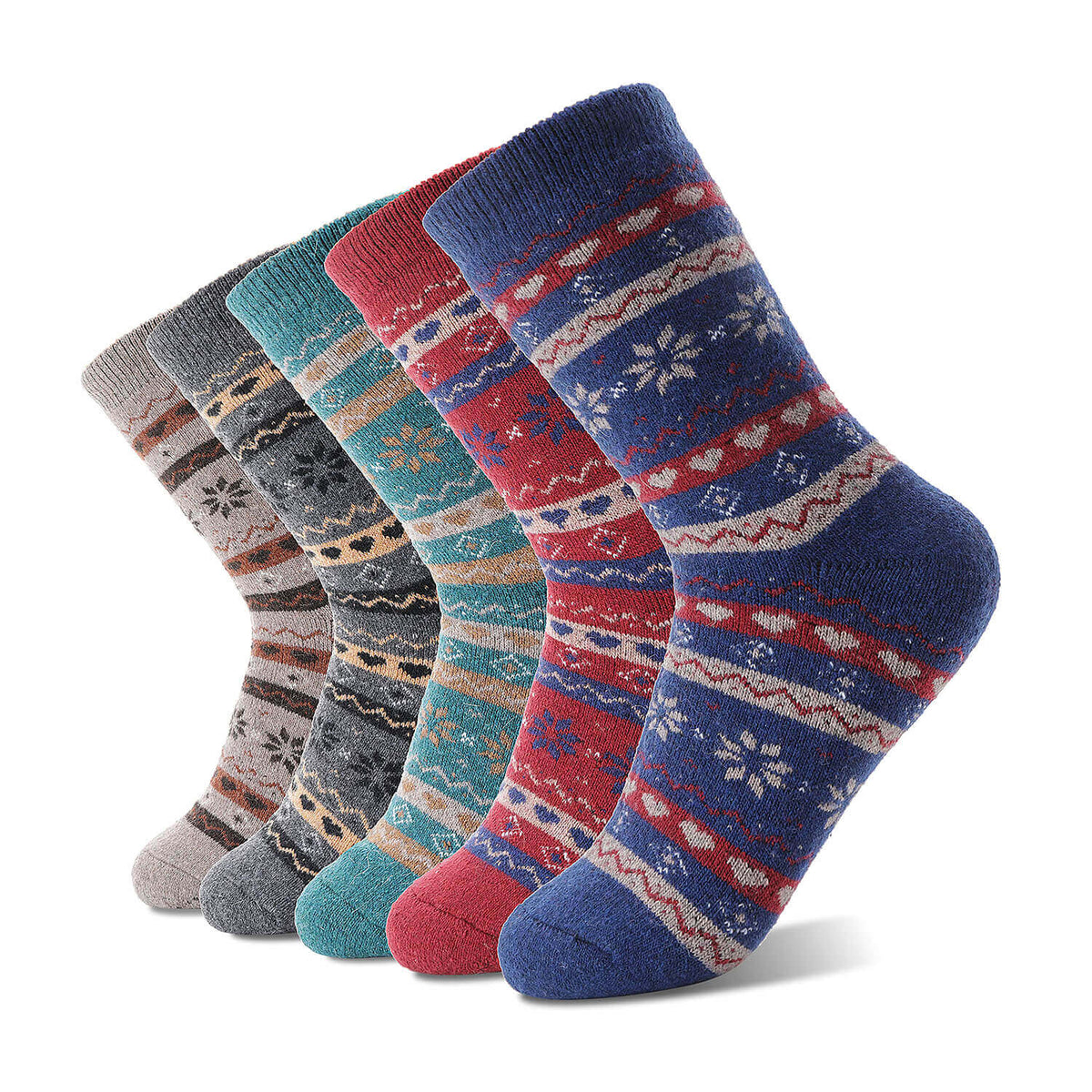5 Pairs Women's Thick Thermal Socks - Winter Hiking Boot Socks