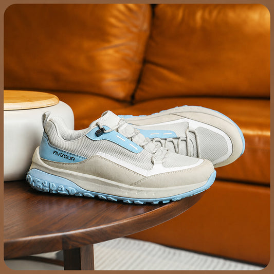 Men’s Mesh Leather Casual Shoes – Lightweight & Slip-Resistant