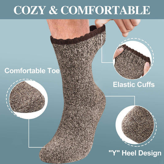 Men’s Thermal Socks – 5 Pairs, Thick Warm Winter Socks for Hiking