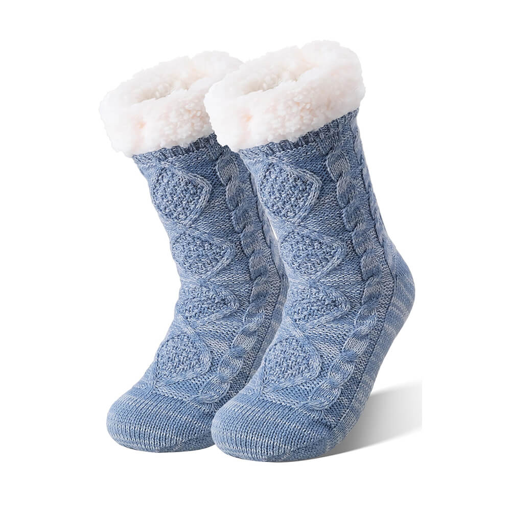 Women's Non-Slip Thermal Slipper Socks – Thick Fleece Lined Winter Socks