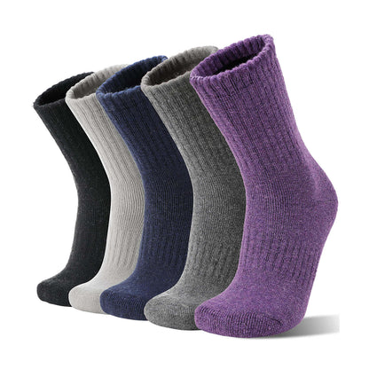 5 Pairs Women's Thick Thermal Socks - Winter Hiking Boot Socks
