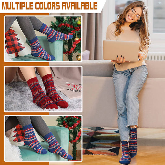 5 Pairs Women's Thick Thermal Socks - Winter Hiking Boot Socks
