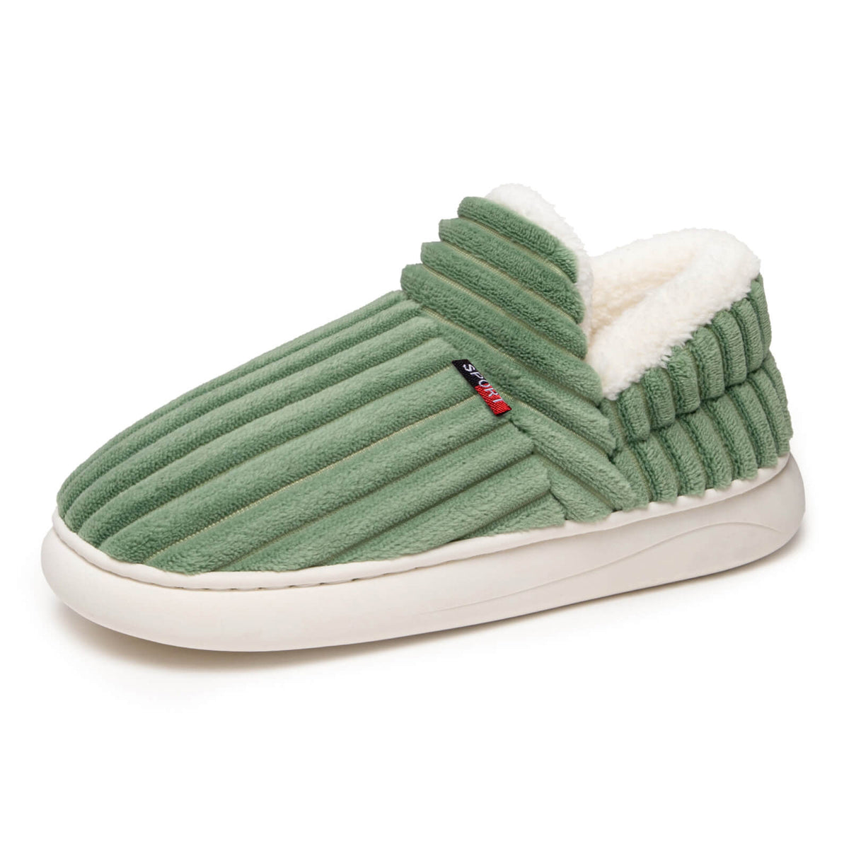 Corduroy Winter Slippers for Men and Women - Slip-On Plush House Shoes