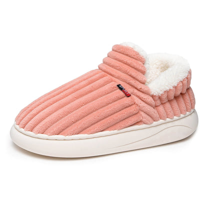 Corduroy Winter Slippers for Men and Women - Slip-On Plush House Shoes