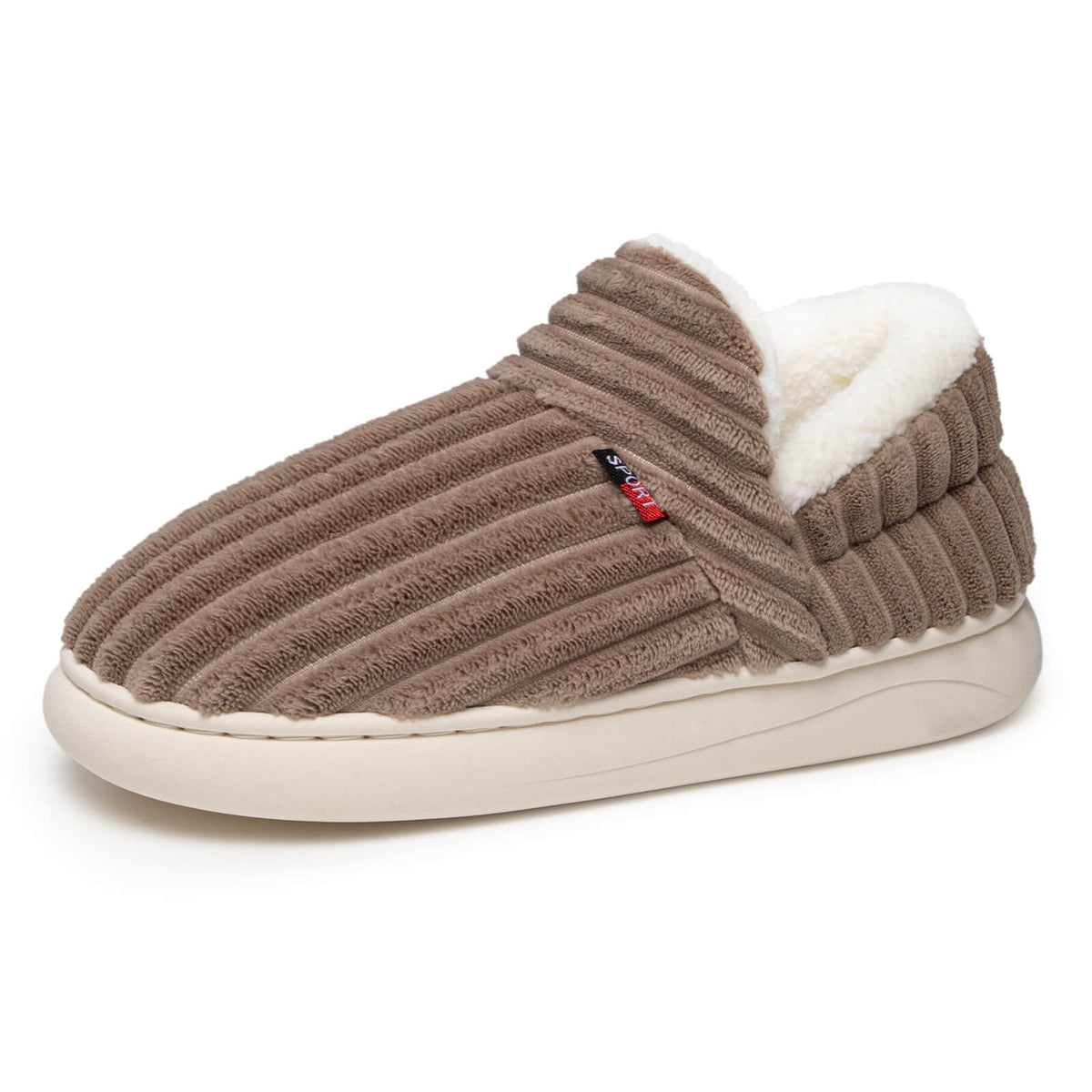 Corduroy Winter Slippers for Men and Women - Slip-On Plush House Shoes