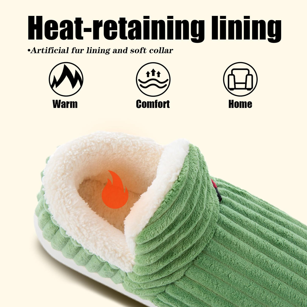 Corduroy Winter Slippers for Men and Women - Slip-On Plush House Shoes