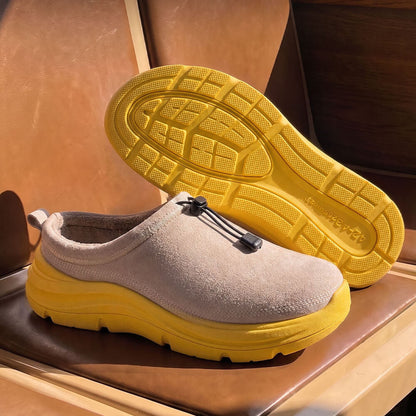 Fleece Lined Mule Slippers for Women & Men – Cushioned Sole, Wide Toe Box