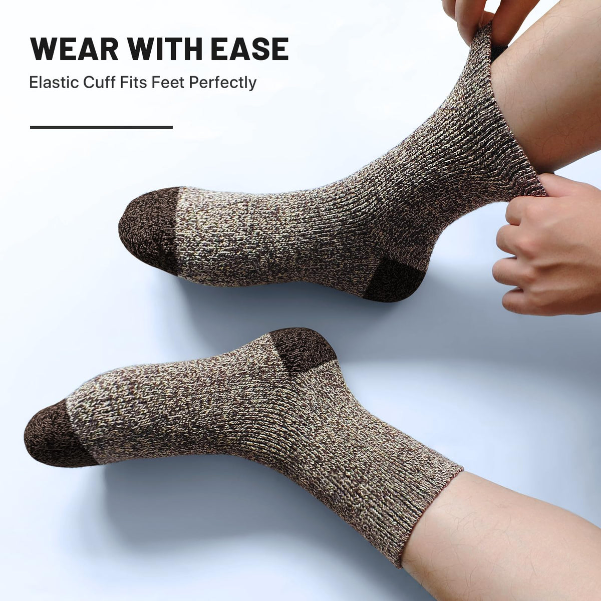 Men’s Merino Wool Socks – 5 Pairs, Thick Thermal Socks for Hiking & Winter