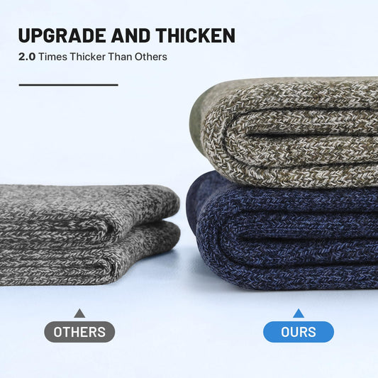 Men’s Merino Wool Socks – 5 Pairs, Thick Thermal Socks for Hiking & Winter