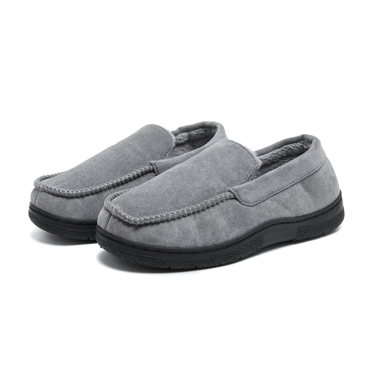 Men's Moccasin Slippers Warm Plush Lined Indoor Outdoor House Shoes