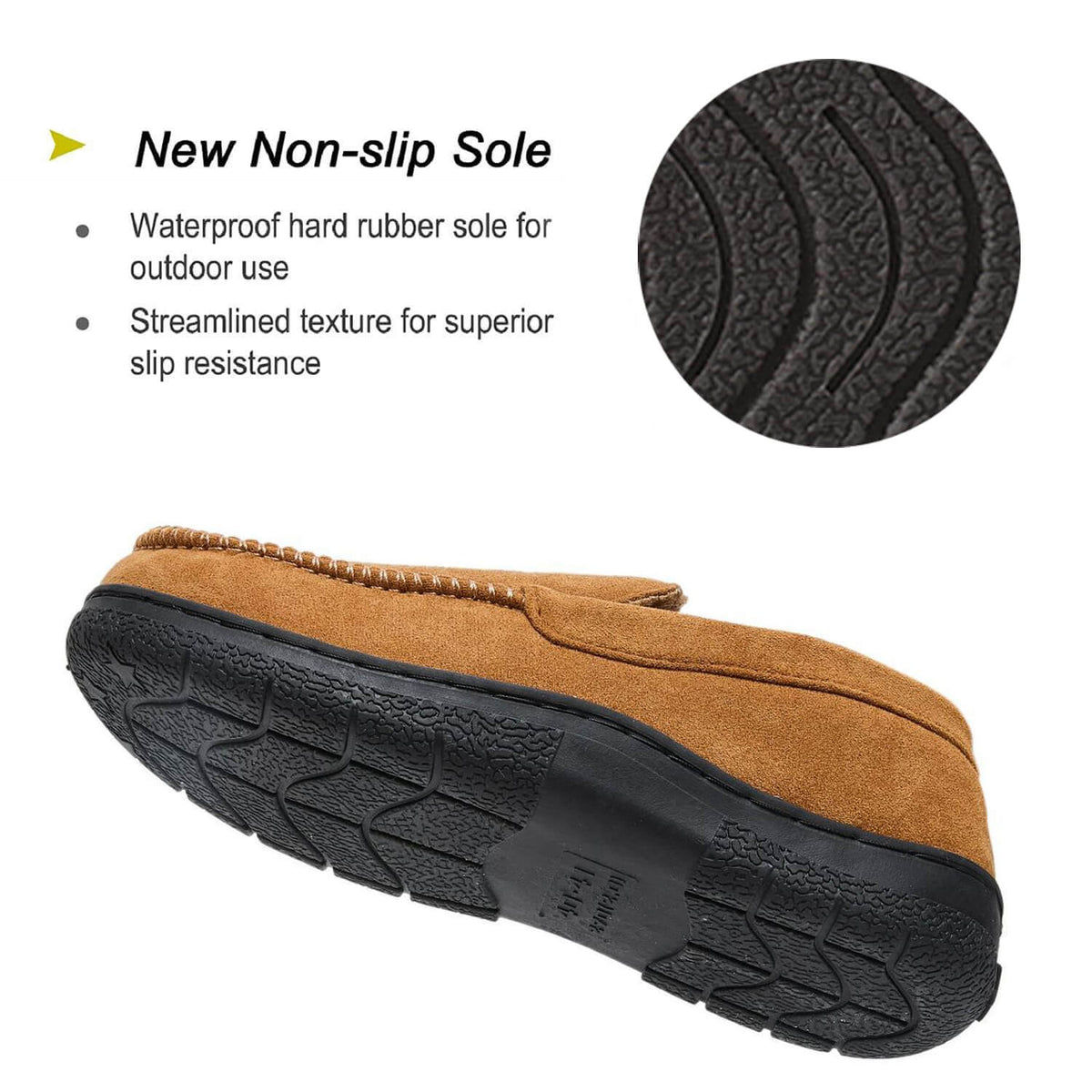 Men's Moccasin Slippers Warm Plush Lined Indoor Outdoor House Shoes