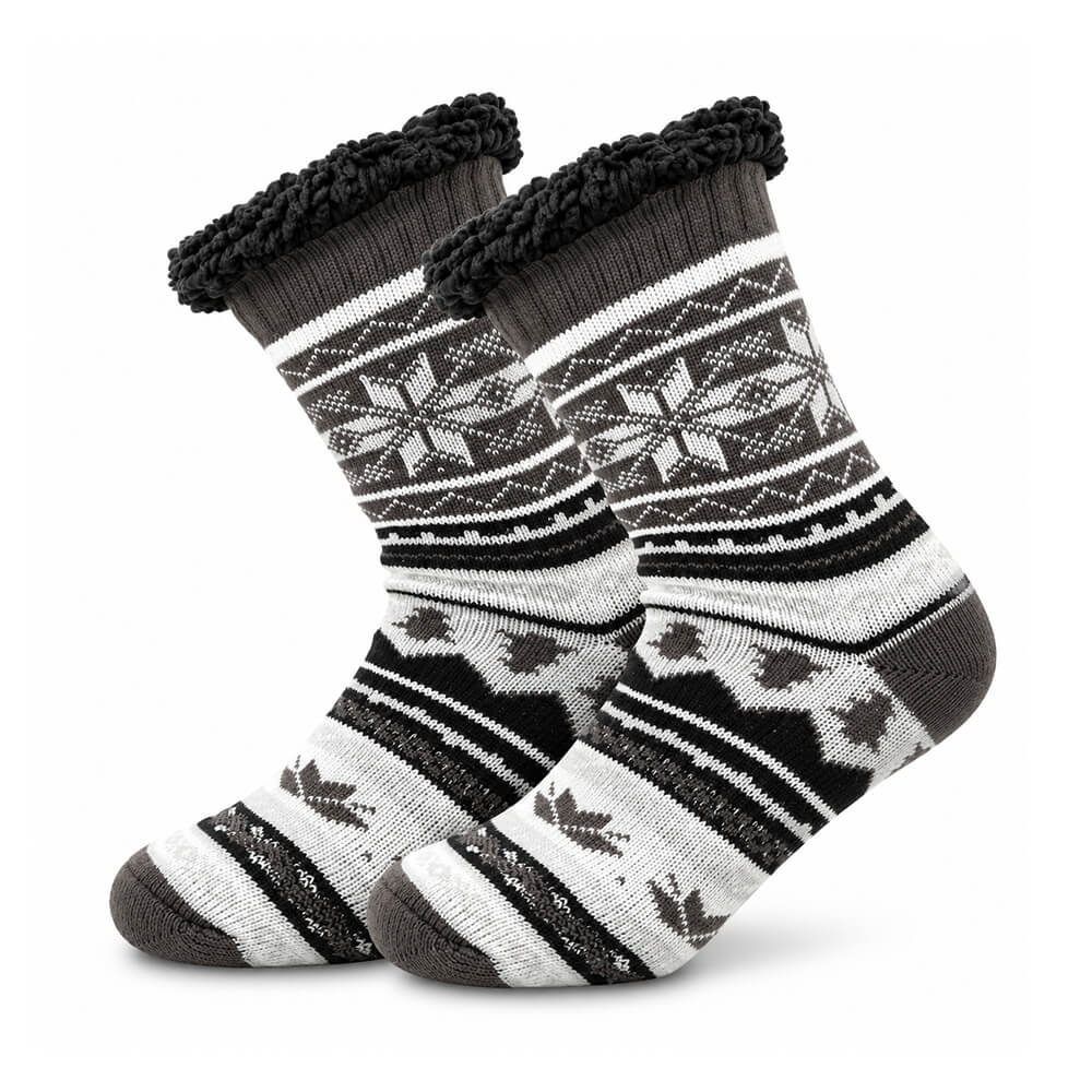 Men's Non-Slip Thermal Slipper Socks – Sherpa Lined Christmas Gift