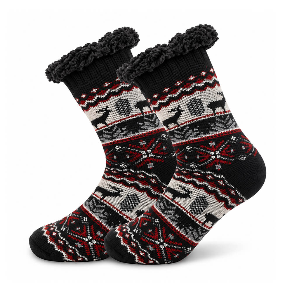 Men's Non-Slip Thermal Slipper Socks – Sherpa Lined Christmas Gift