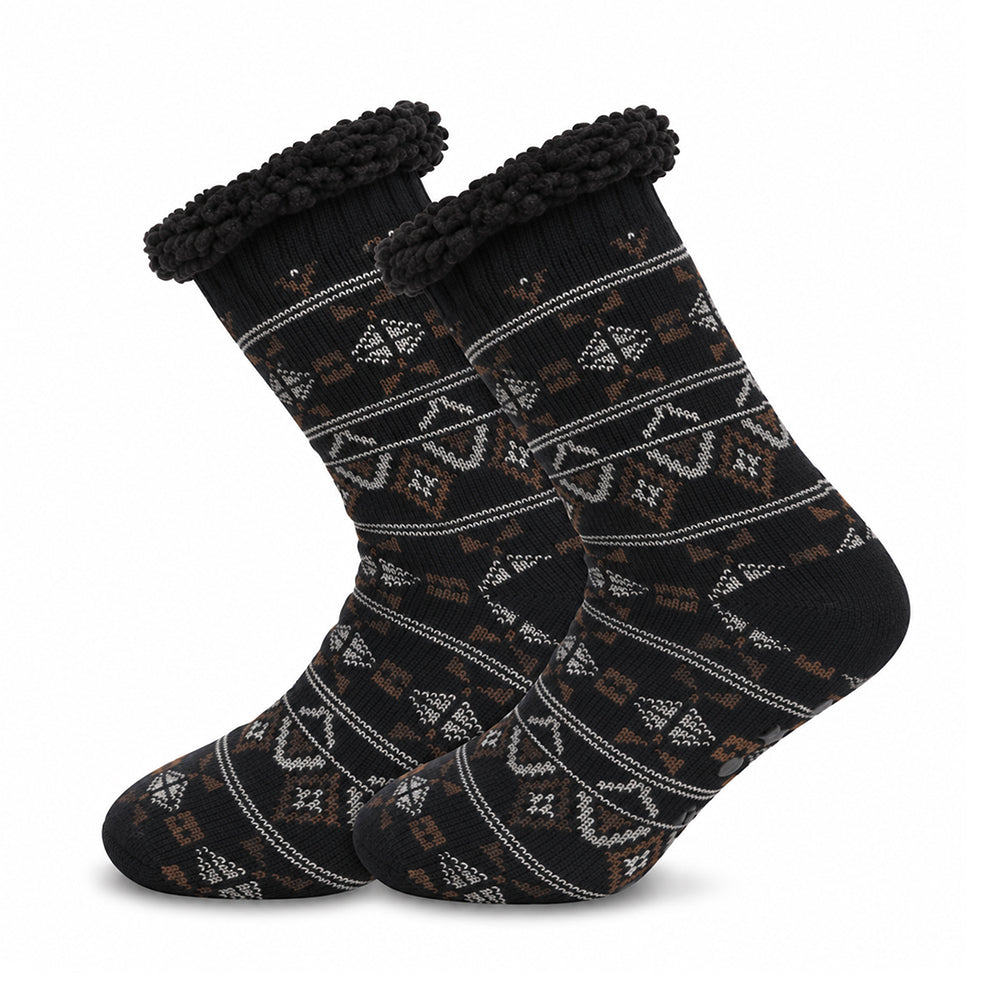 Men's Non-Slip Thermal Slipper Socks – Sherpa Lined Christmas Gift