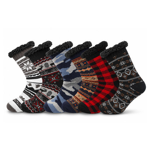 Men's Non-Slip Thermal Slipper Socks – Sherpa Lined Christmas Gift