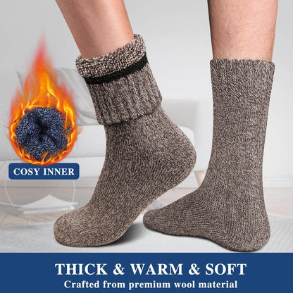 Men’s Thermal Socks – 5 Pairs, Thick Warm Winter Socks for Hiking
