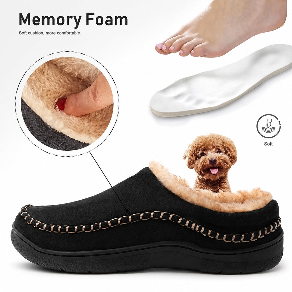 Men’s Soft Warm House Slippers with Light Arch Support