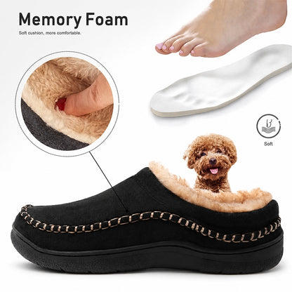 Men’s Soft Warm House Slippers with Light Arch Support