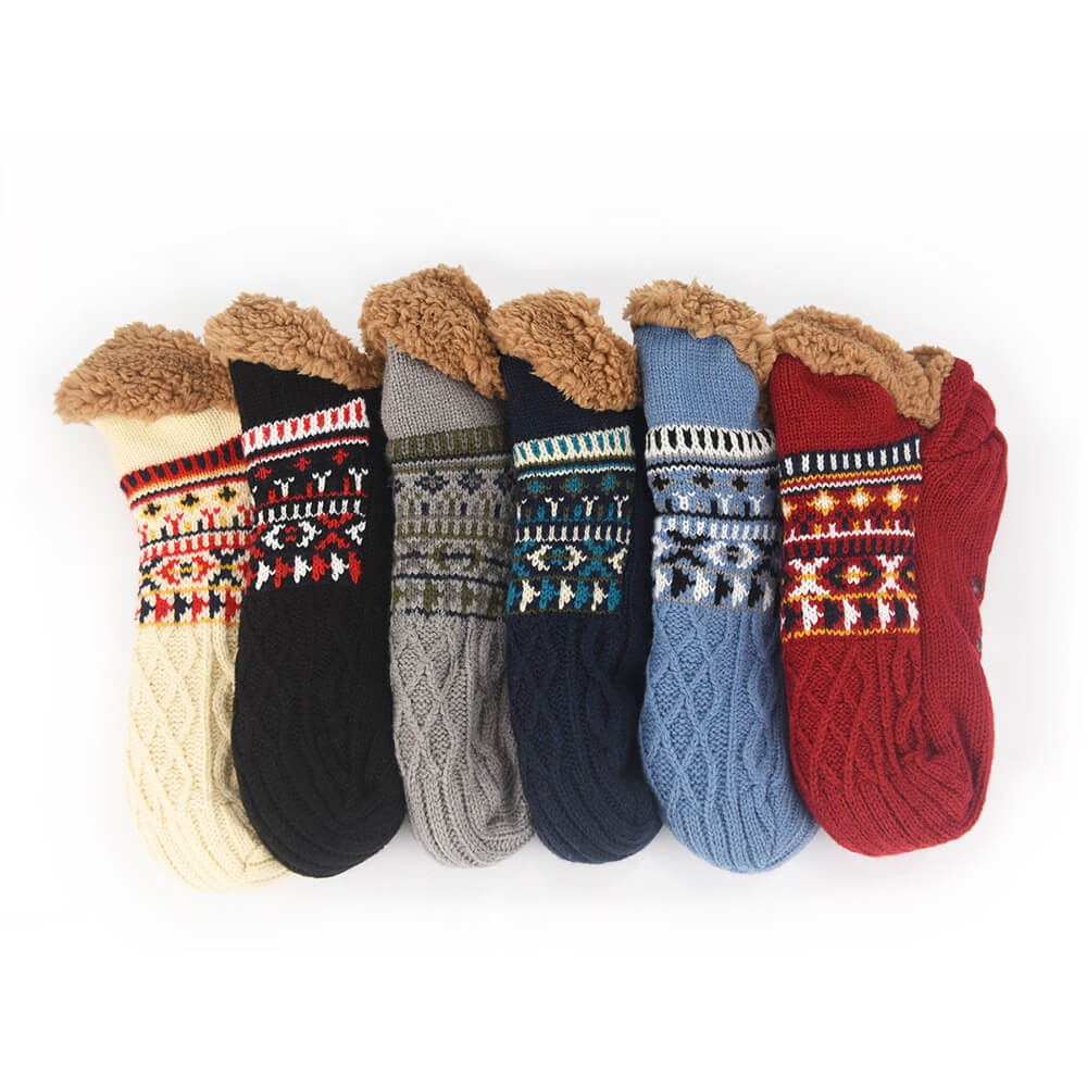 Slipper Socks for Women and Men – Warm Fleece-Lined with Non-Slip Grips