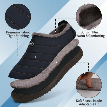 Unisex Ergonomic Winter Slippers – Fleece Lined Non-Slip House Shoes
