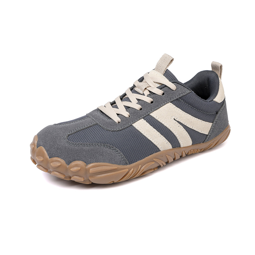 Unisex Retro Barefoot Trainers, Wide Toe Box Canvas and Suede Shoes