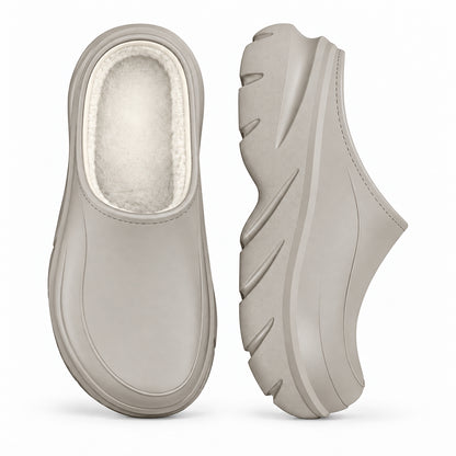Unisex Waterproof Platform Slippers - Fleece Lined EVA Winter Garden Shoes