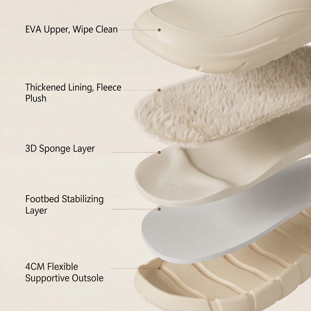 Unisex Waterproof Platform Slippers - Fleece Lined EVA Winter Garden Shoes