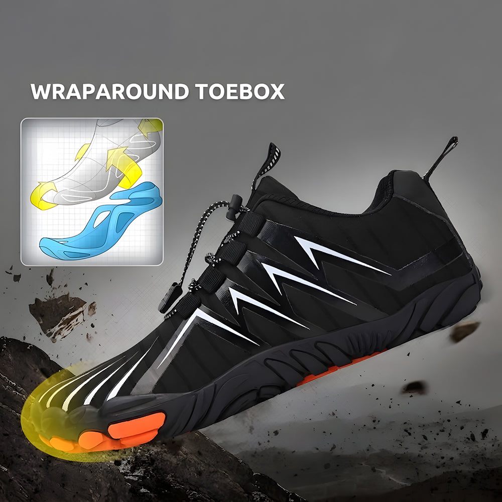 Unisex Barefoot Water Shoes – Protective Toe, Non-Slip Sole & Elastic Toggle Laces