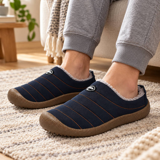 Unisex Ergonomic Winter Slippers – Fleece Lined Non-Slip House Shoes