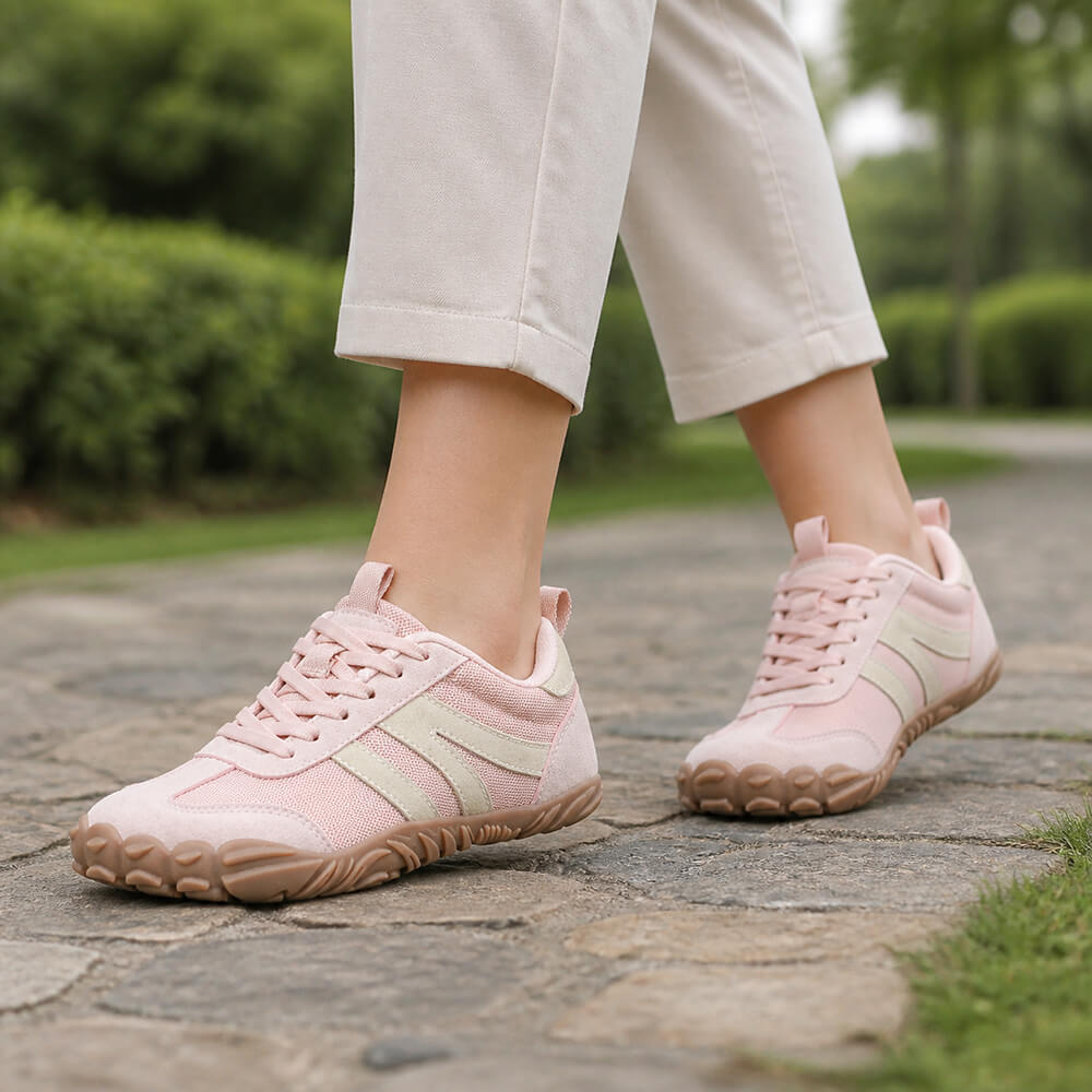 Unisex Retro Barefoot Trainers, Wide Toe Box Canvas and Suede Shoes