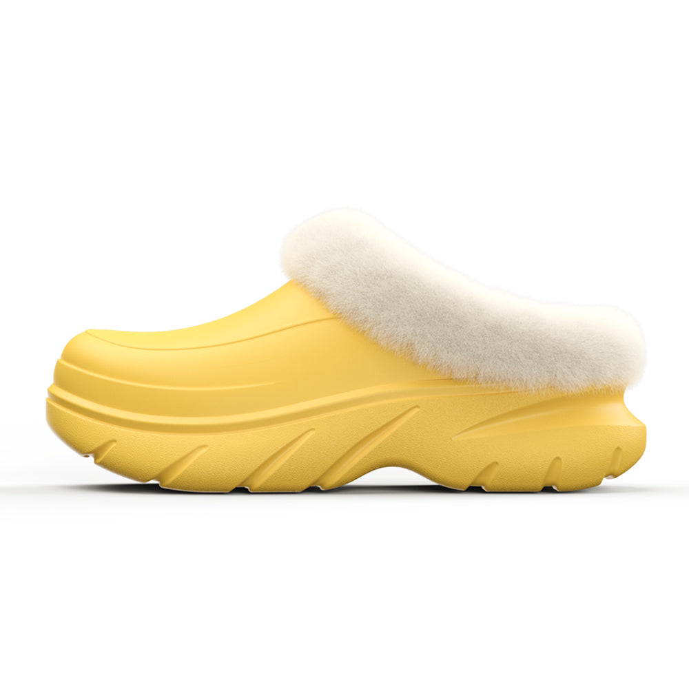 Warm Platform House Slippers for Men & Women - Fleece Lined Winter Shoes with Supportive Sole