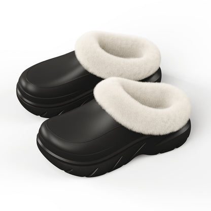 Warm Platform House Slippers for Men & Women - Fleece Lined Winter Shoes with Supportive Sole