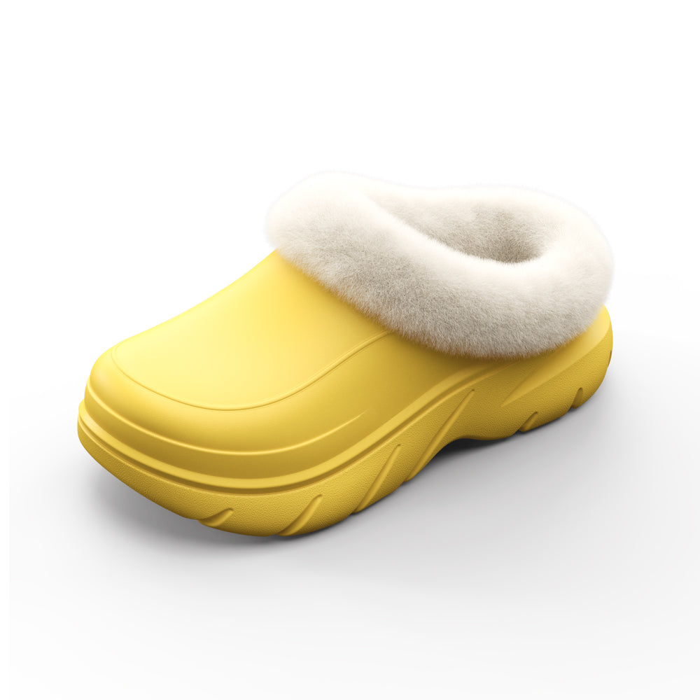 Warm Platform House Slippers for Men & Women - Fleece Lined Winter Shoes with Supportive Sole
