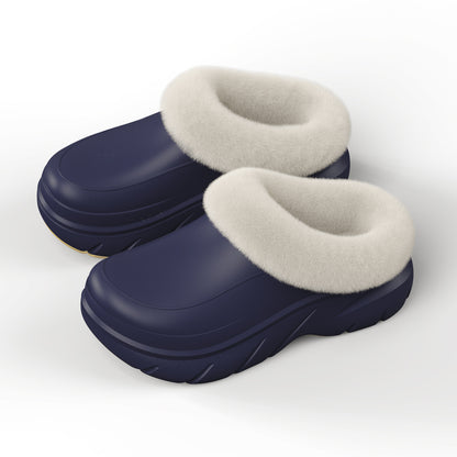 Warm Platform House Slippers for Men & Women - Fleece Lined Winter Shoes with Supportive Sole
