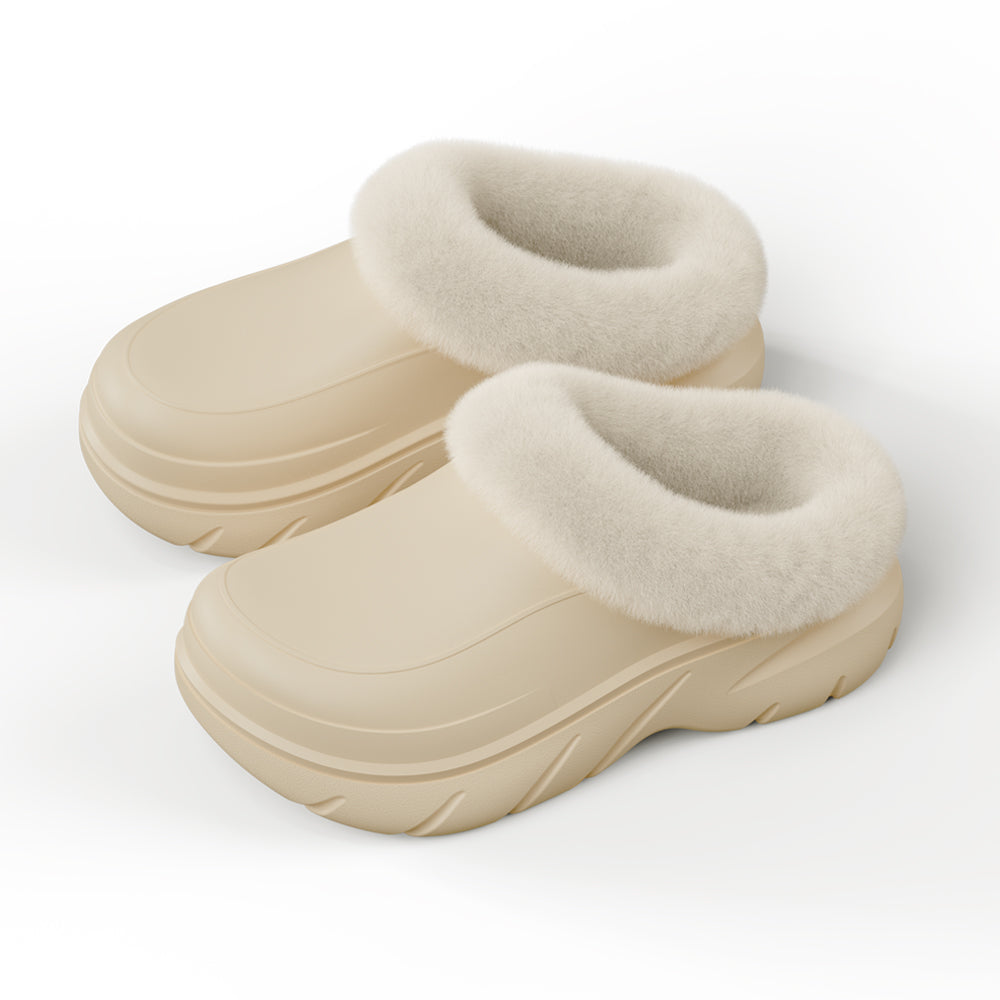 Warm Platform House Slippers for Men & Women - Fleece Lined Winter Shoes with Supportive Sole