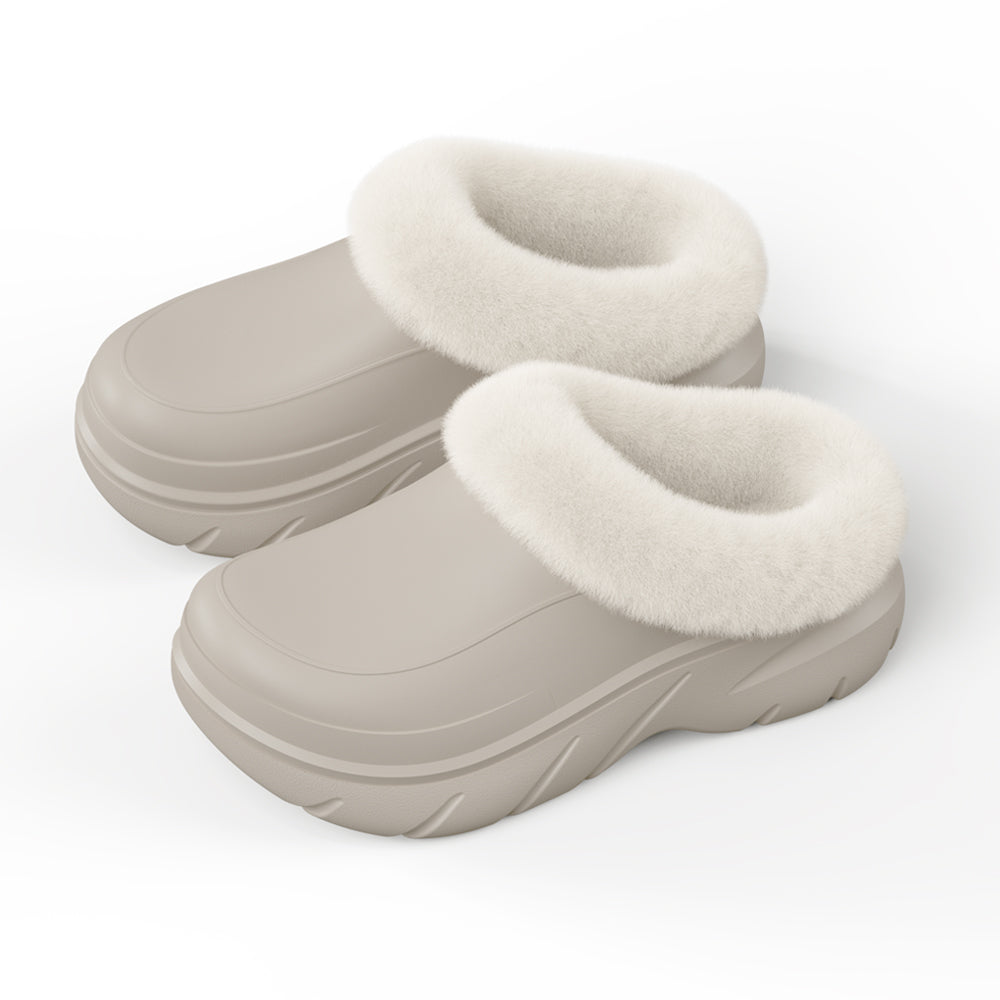 Warm Platform House Slippers for Men & Women - Fleece Lined Winter Shoes with Supportive Sole