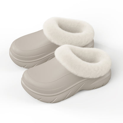 Warm Platform House Slippers for Men & Women - Fleece Lined Winter Shoes with Supportive Sole