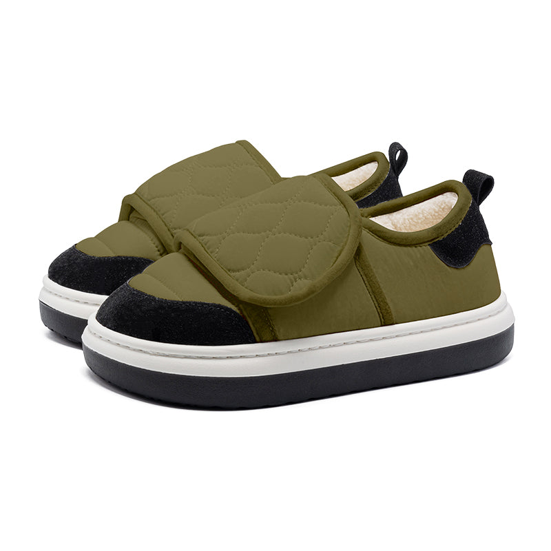 Wide Toe Box Outdoor Slippers for Men & Women - Warm Fleece Lined Winter Shoes