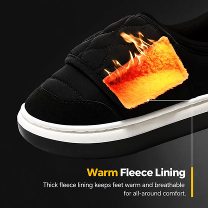Wide Toe Box Outdoor Slippers for Men & Women - Warm Fleece Lined Winter Shoes