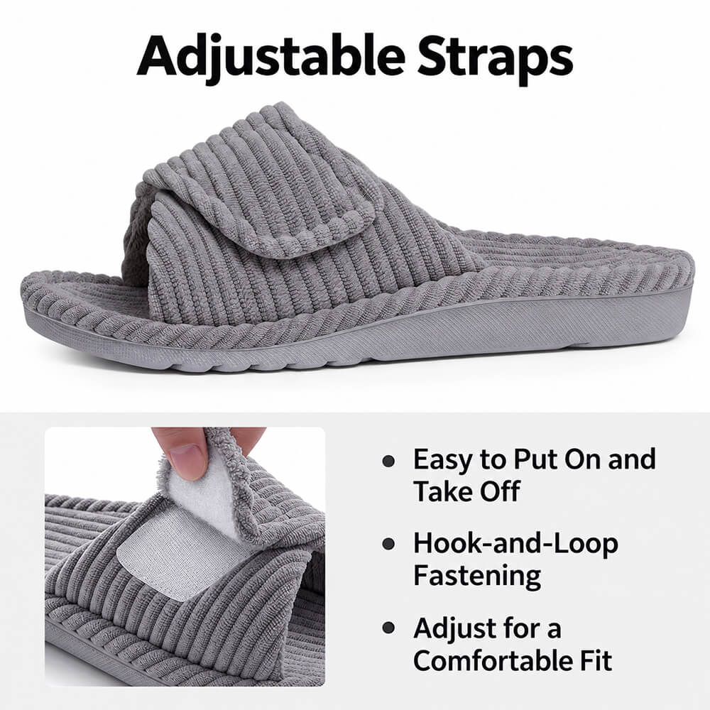 Women’s Arch Support House Slippers – Comfortable, Non-Slip, Adjustable Fit