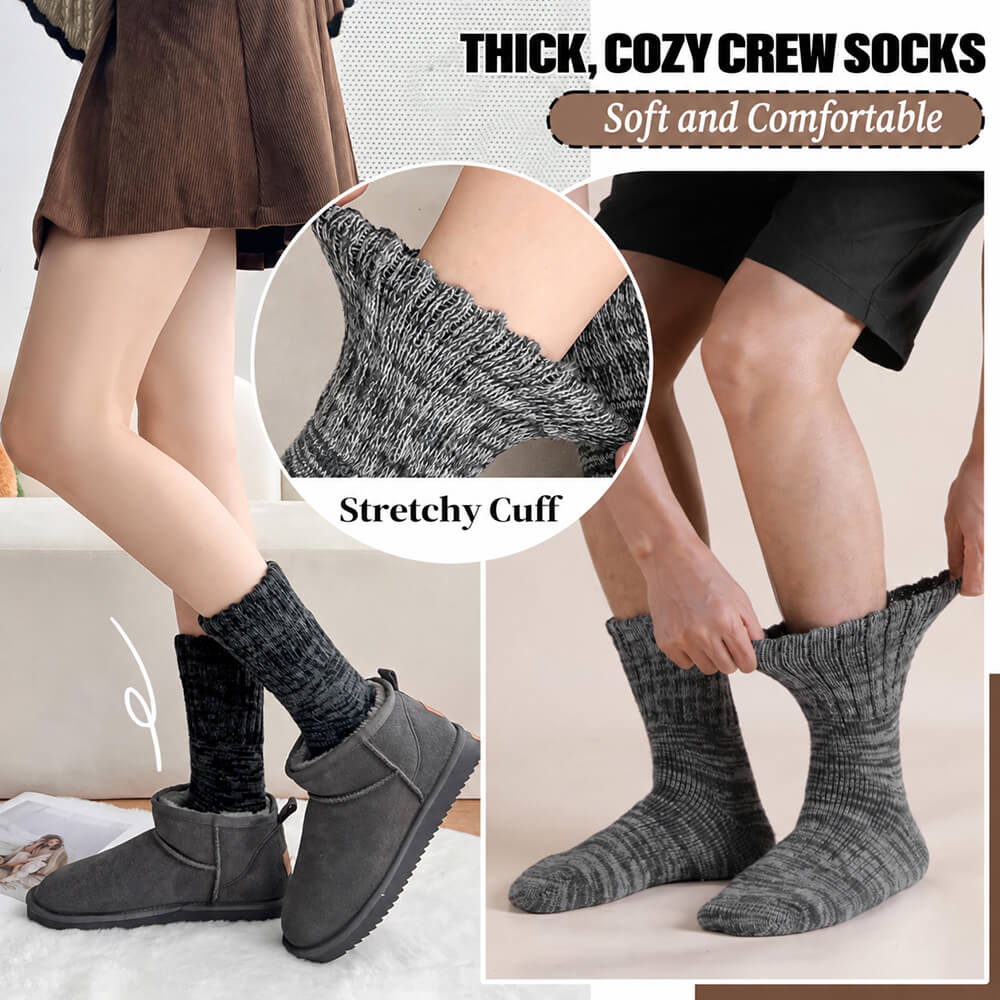 Women’s Merino Wool Thermal Boot Socks – 3 Pair Pack