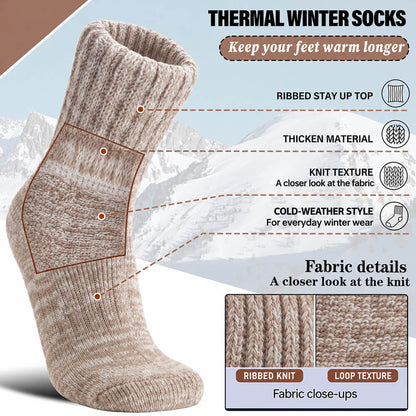 Women’s Merino Wool Thermal Boot Socks – 3 Pair Pack