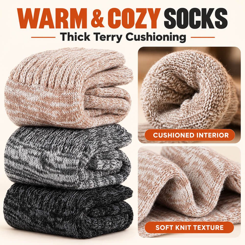 Women’s Merino Wool Thermal Boot Socks – 3 Pair Pack