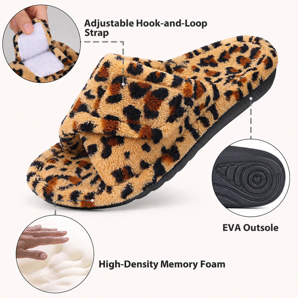 Women’s Orthopedic House Slippers – Memory Foam, Adjustable Fit