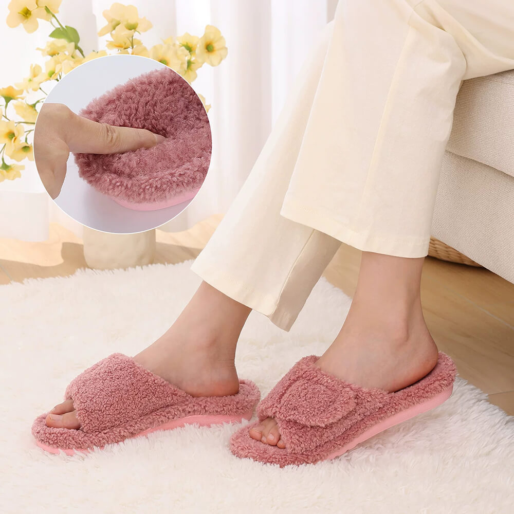 Women’s Orthopedic House Slippers – Memory Foam, Adjustable Fit