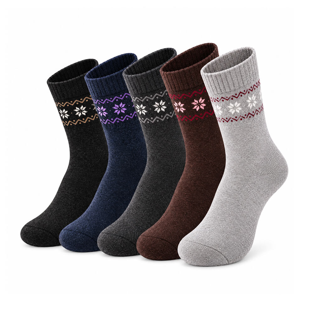 Women’s Thick Wool Blend Winter Socks 5 Pairs
